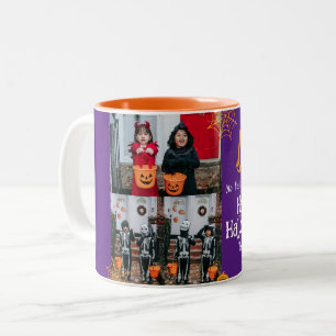 Tasse 2 Couleurs Boo citrouille jack-o-lanterne Halloween Collage p