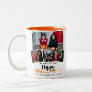 Tasse 2 Couleurs Boo citrouille jack-o-lanterne Halloween Collage p