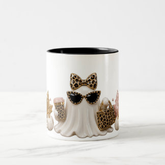 Tasse 2 Couleurs Boo-Jee Ghost Mug, Leopard Print Halloween Coffee 