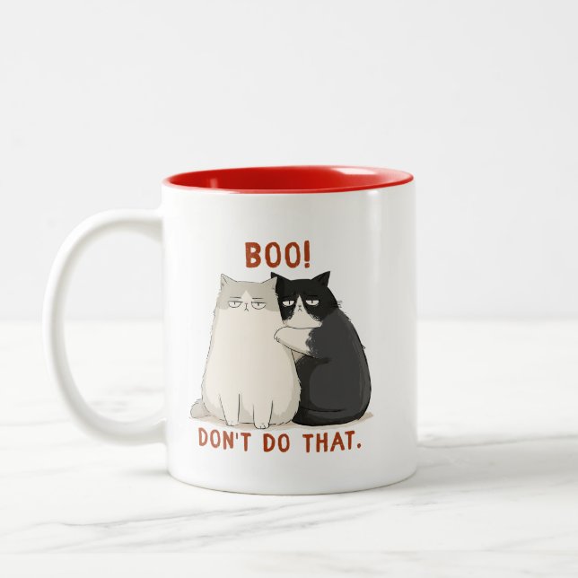 Tasse 2 Couleurs Boo Ne Fais Pas Ça Grumpy Cats (Gauche)