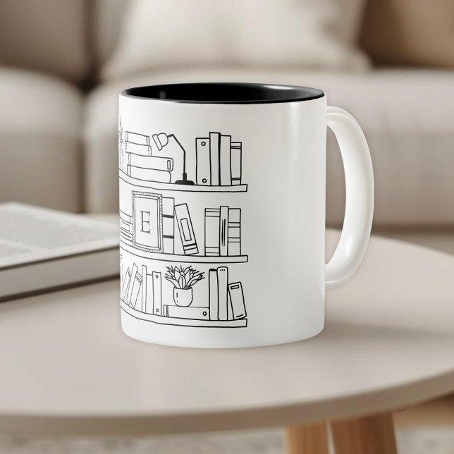 Tasse 2 Couleurs Book Lover Monogrammed Gift (Créateur téléchargé)