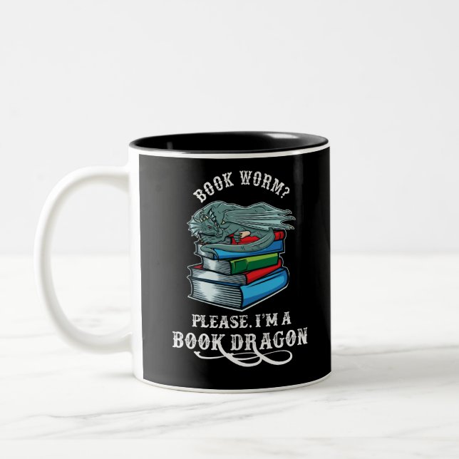 Tasse 2 Couleurs Book Lovers Venin Book Dragon Bookworm (Gauche)