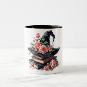 Tasse 2 Couleurs Bookstack Casquette De Sorcière Avec Roses Rose
