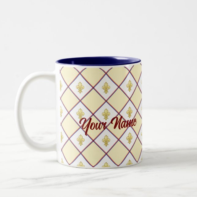 Tasse 2 Couleurs Bordeaux fleur-de-lis cup (Gauche)