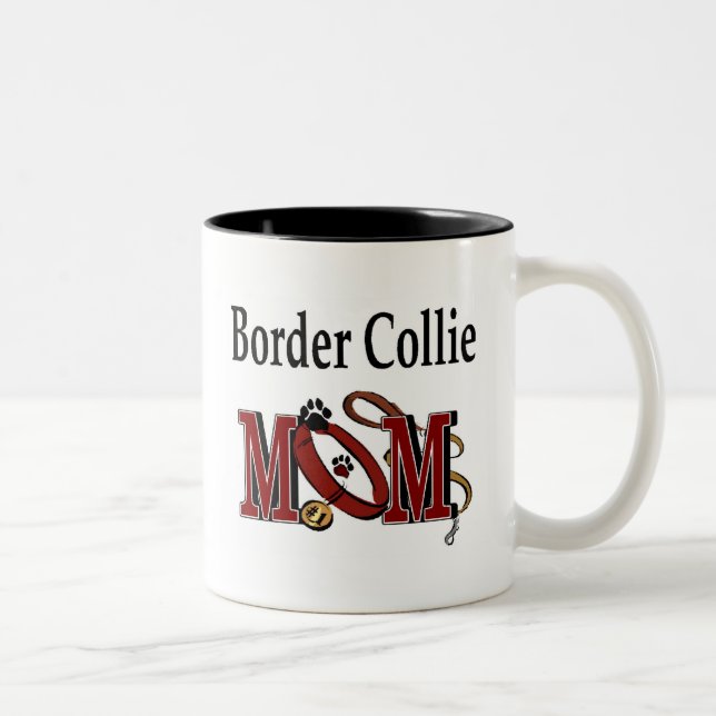 Tasse 2 Couleurs Bordure Collie Dog MOM (Droit)