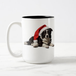 Tasse 2 Couleurs Bordure Collie Noël