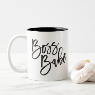 Tasse 2 Couleurs BOSS BABE black script minimaliste citation motiva