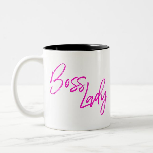 Tasse 2 Couleurs Boss Lady Entrepreneur Woman Business Girl Pink (Gauche)