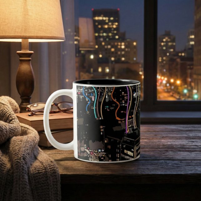 Tasse 2 Couleurs Boston City Lights (Créateur téléchargé)