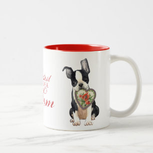 Tasse 2 Couleurs Boston Terrier Heart Mom