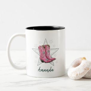 Tasse 2 Couleurs Bottes de danse de la ligne rose et T-shirt étoilé