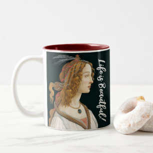 Tasse 2 Couleurs Botticelli Nymph Portrait Peinture Art