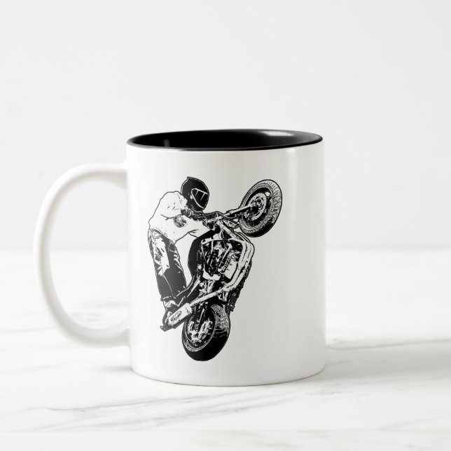 Tasse 2 Couleurs Bouchon de café de moto (Gauche)
