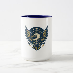 Tasse 2 Couleurs Bouclier de l'aigle des États-Unis — Crête du drap