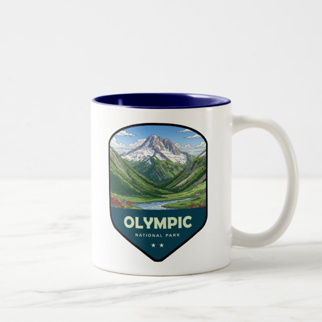 Tasse 2 Couleurs Bouclier du parc national Olympique (Droit)