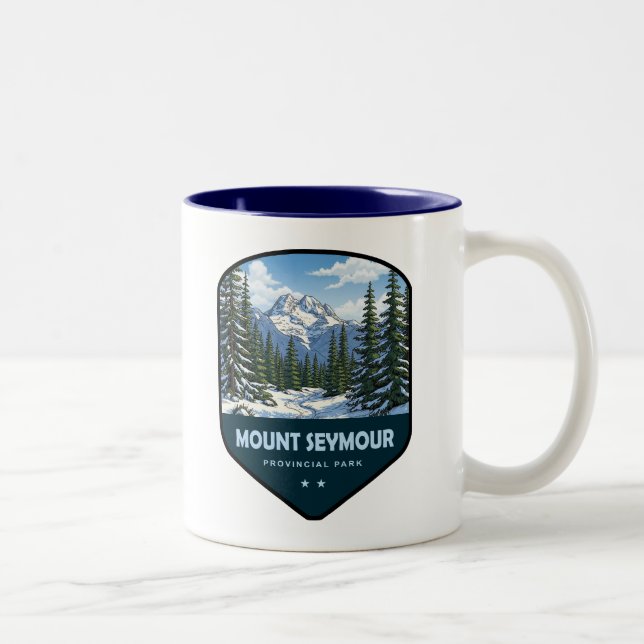 Tasse 2 Couleurs Bouclier du parc provincial Mount Seymour (Droit)
