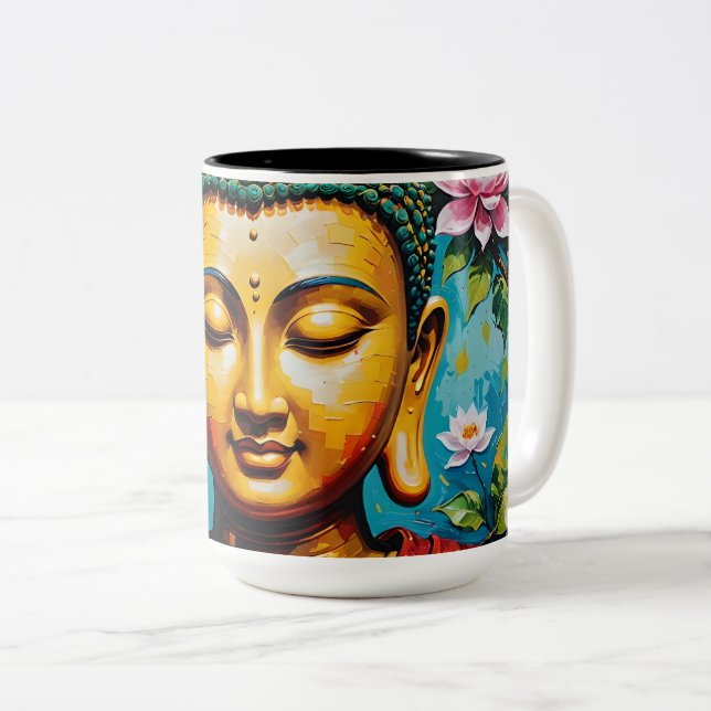 Tasse 2 Couleurs Bouddha et sa boue (Devant droit)