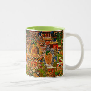 Tasse 2 Couleurs Bouddhisme bouddhiste de Bouddha bénissant le