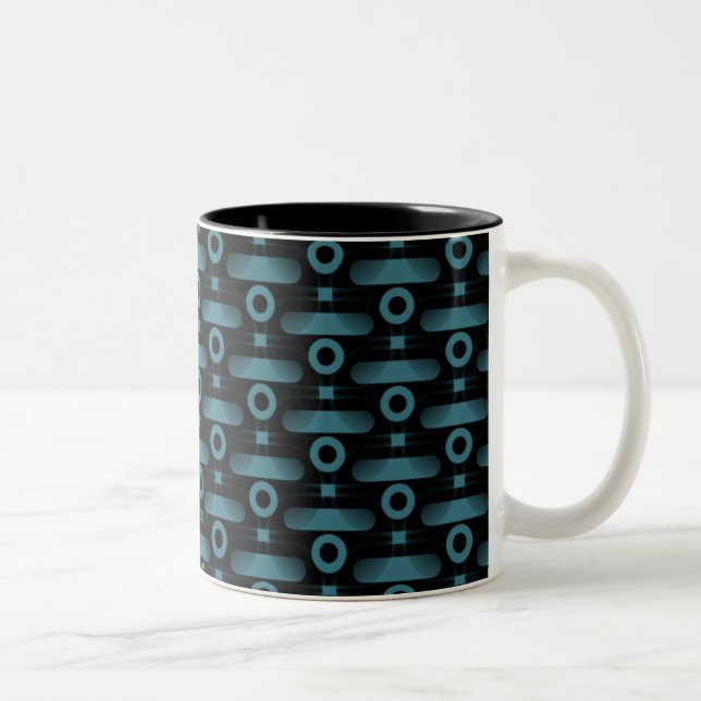 Tasse 2 Couleurs Boue Abstraite ultramoderne, Turquoise (Droit)