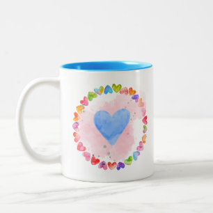 Tasse 2 Couleurs Boue arc-en-ciel aquarelle