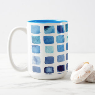 Tasse 2 Couleurs Boue d'aquarelle bleu