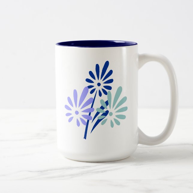 Tasse 2 Couleurs Boue de café Floral (Droit)