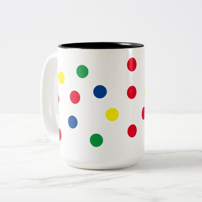 Tasse 2 Couleurs Boue de café Poka Dot (Devant gauche)
