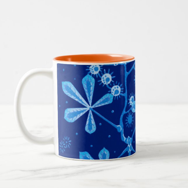 Tasse 2 Couleurs Boue de fleurs de gelée azur (Gauche)