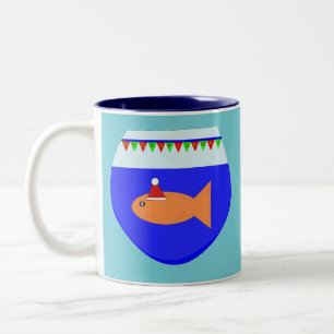 Tasse 2 Couleurs Boue de poisson rouge de Noël