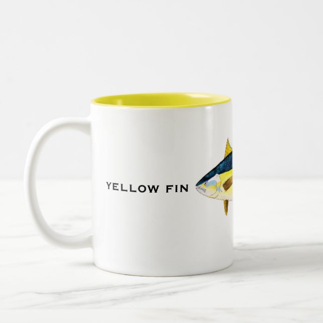 Tasse 2 Couleurs Boue de thon jaune | Musique de poisson (Gauche)