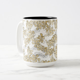 Tasse 2 Couleurs Boue d'élégance Florale dorée