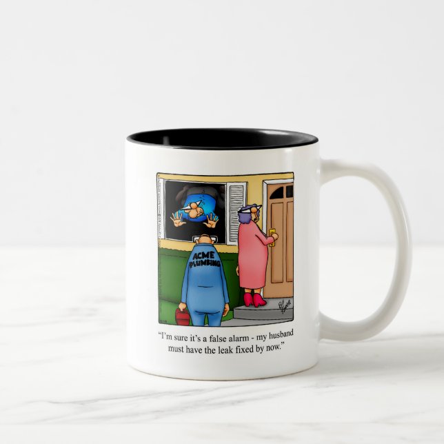 Tasse 2 Couleurs Boue d'Humour de plombier (Droit)