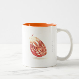 Tasse 2 Couleurs Boue d'oiseaux orange ronde