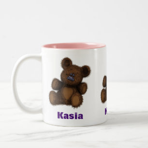 Tasse 2 Couleurs Boue d'ours en peluche personnalisée - kubek