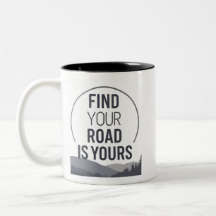 Tasse 2 Couleurs Boue extérieure minimale - TROUVEZ VOTRE ROUTE EST