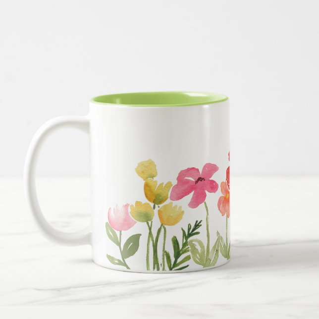 Tasse 2 Couleurs Boue Fleur sauvage aquarelle (Gauche)
