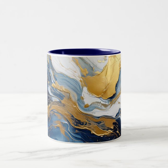 Tasse 2 Couleurs Bouffée en or et bleu (Centre)