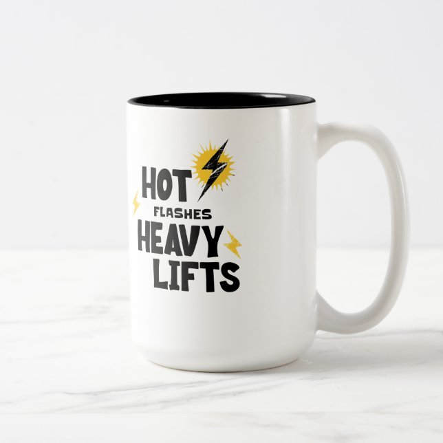 Tasse 2 Couleurs Bouffées de chaleur. Café Levages Lourds  (Droit)