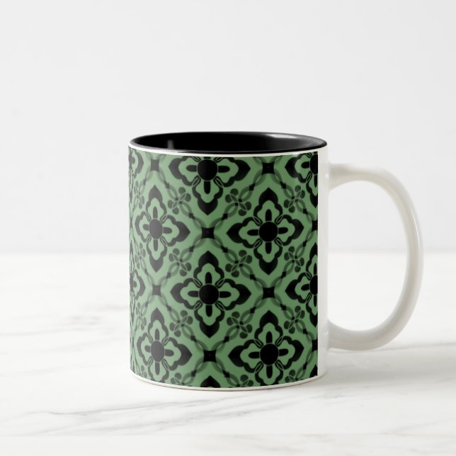 Tasse 2 Couleurs Boug Damas, Vert (Droit)
