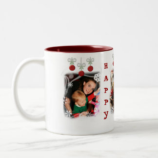 Tasse 2 Couleurs Boug de café de Noël personnalisé