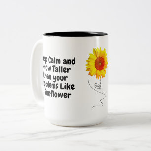 Tasse 2 Couleurs Boug de café de tournesol unique avec citation pos