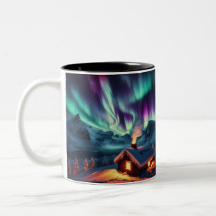 Tasse 2 Couleurs Boug de café magique Northern Lights / Cadeau uniq