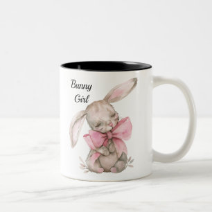 Tasse 2 Couleurs Boug de lapin personnalisé - Coupe de lapin mignon