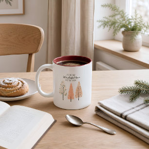 Tasse 2 Couleurs Boug de pin de Noël - Style Hygge minimal
