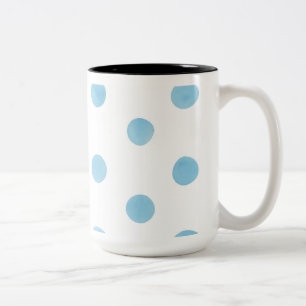Tasse 2 Couleurs Boug Polka Aquarelle Bleu - Pastel Minimaliste