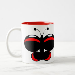 Tasse 2 Couleurs Bouge à papillon coloré mignonne - Amiral rouge