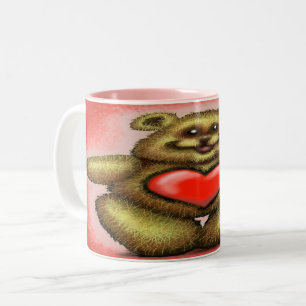 Tasse 2 Couleurs Bouge de café bicolore de l'ours du coeur