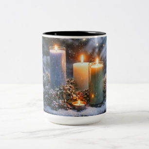 Tasse 2 Couleurs Bougies dans la neige Café Pretty Mystique