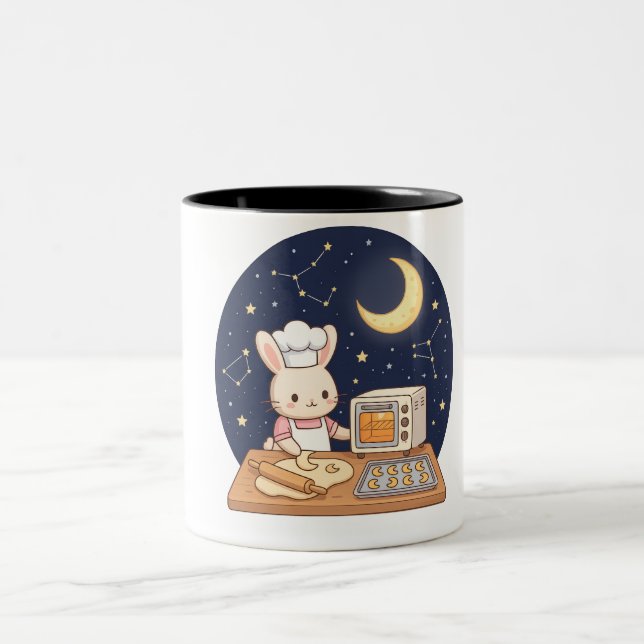 Tasse 2 Couleurs Boulangerie Lapin au Clair de Lune (Centre)