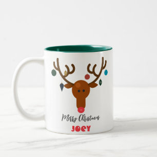 Tasse 2 Couleurs Boule de Noël Fantaisiste de Renne de Vacances Mig